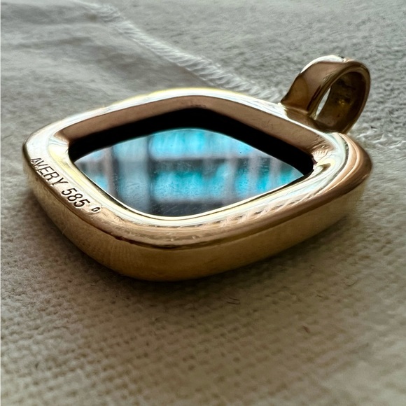 14k gold James Avery onyx black square chiclet-shape, generous think bale LUXURY - Picture 10 of 14